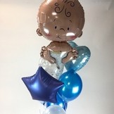 Balónek hvězda foliová satén modrá 42 cm